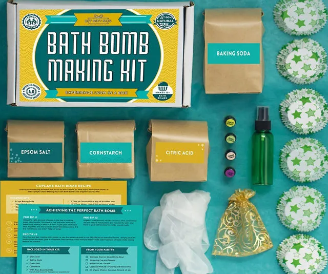 Bath Bomb Making Kit - Your DIY 12 Aromatherapy Bath Bombs