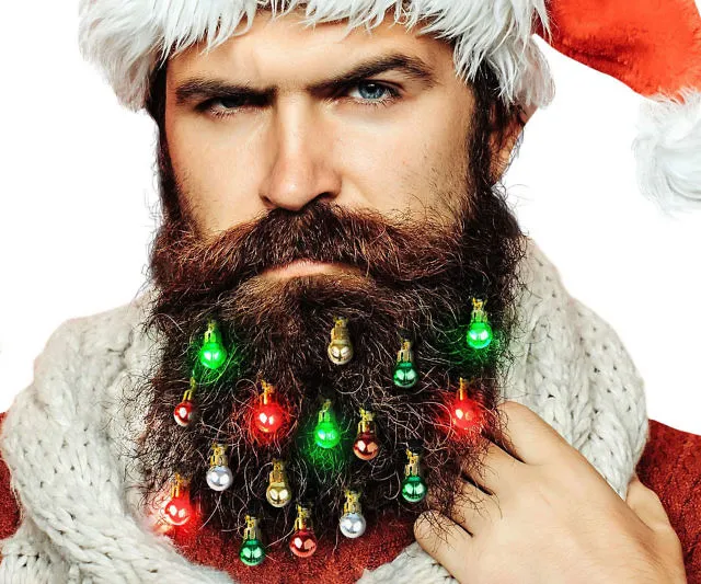 Light-Up Beard Christmas Ornaments