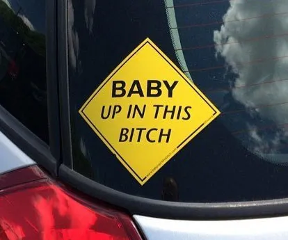 "Baby Up In This Bitch" Fun Car Decal