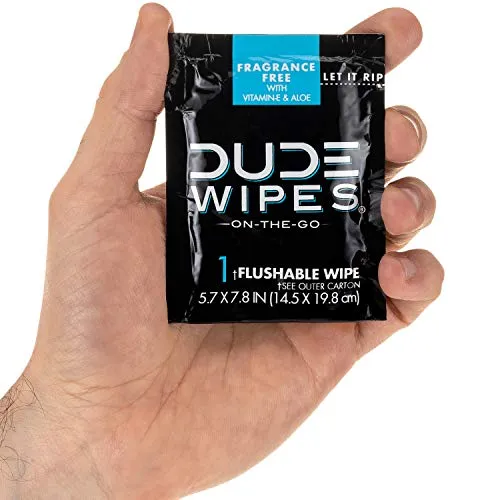 On The Go Flushable Wipes For Dudes