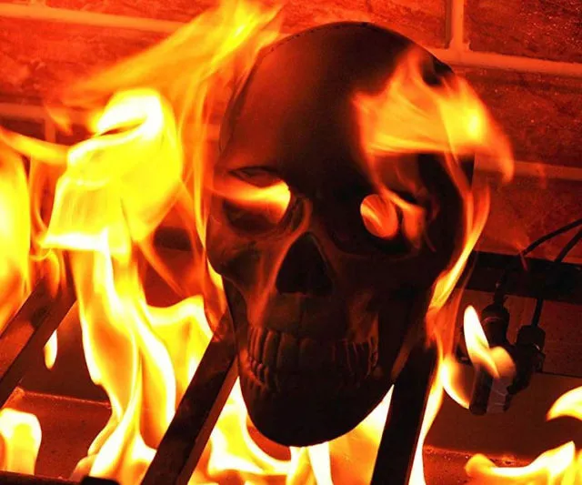 Create a Spine-Chilling Bonfire: Human Skull Fire Logs