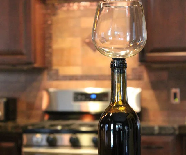 Wine Bottle Glass Attachment