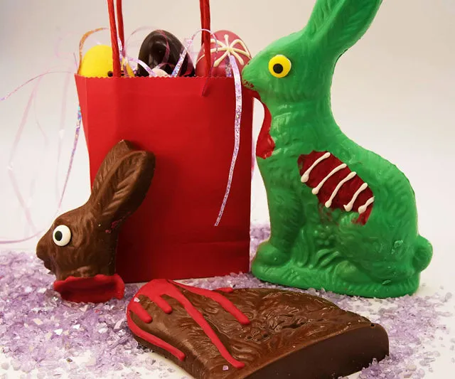 Zombie Chocolate Easter Bunny & Victim Set