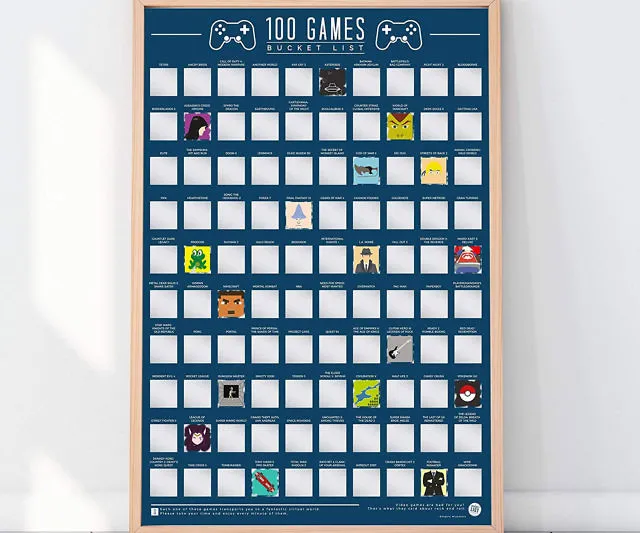 100 Must-Play Games Scratch-Off Poster