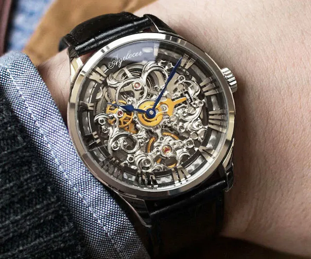 Elegant Exposed Gears Skeleton Watches