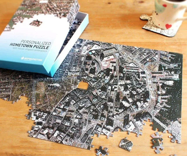 Customizable Hometown Map Puzzle