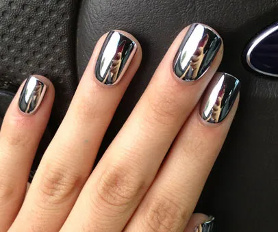Shine Bright with Chrome Stick-On Nails