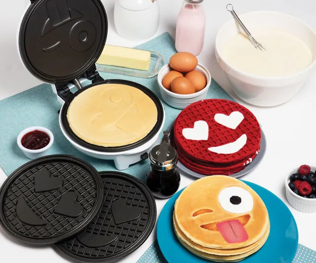 Smiley Face Emoji Waffles and Pancakes