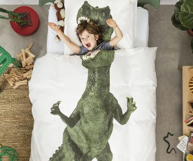 Roar into Bedtime Adventures: T-Rex Duvet Cover