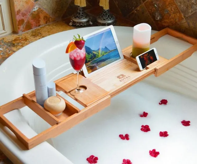 Luxury Wooden Bathtub Caddy