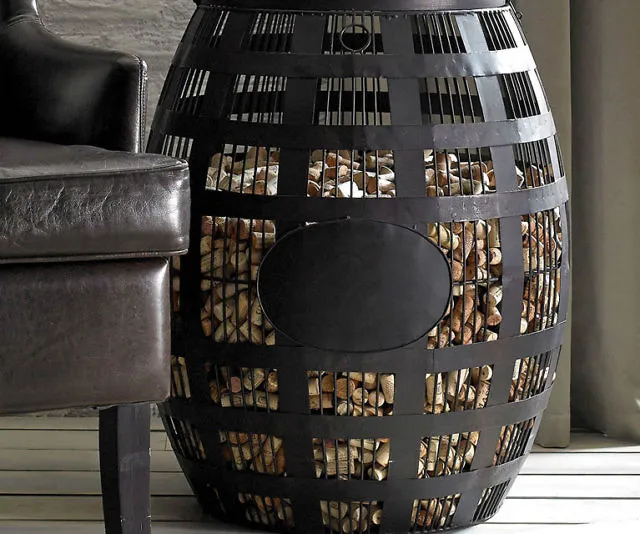 Barrel Cork Catcher Accent Table