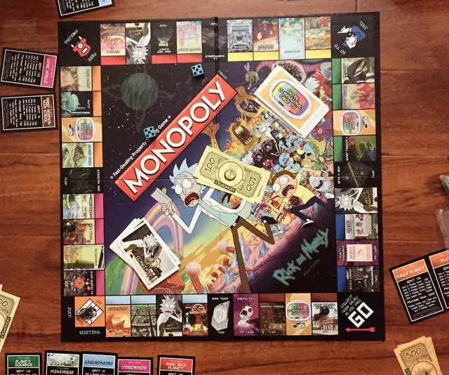 Galactic Adventure with Rick and Morty Monopoly