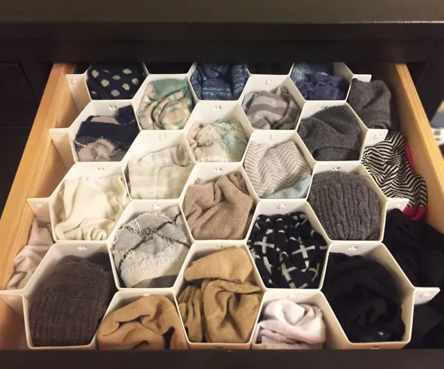 Organized All the Time with the Honeycomb Drawer Organizer