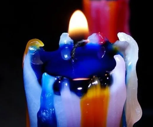 Vibrant Rainbow Drip Candles
