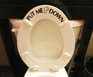 Keep the Peace with the 'Put Me Down' Toilet Decal