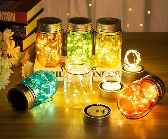 Solar Multicolor Mason Jar Lights