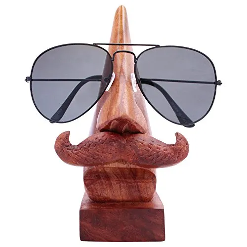 Keep Your Glasses Safe with the Wooden Nose Glasses Holder