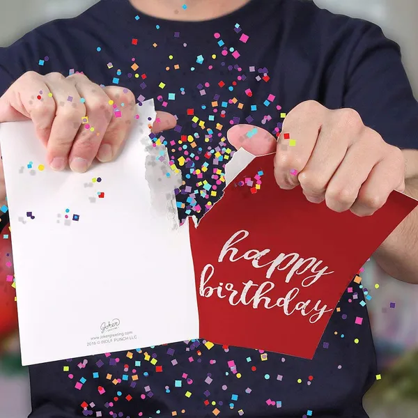 Singing Birthday Card Filled With Glitter