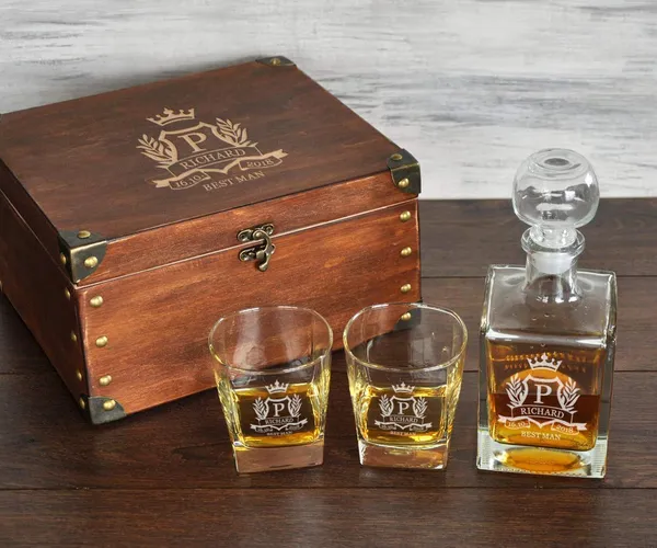 Personalized Whiskey Decanter & Glasses Set