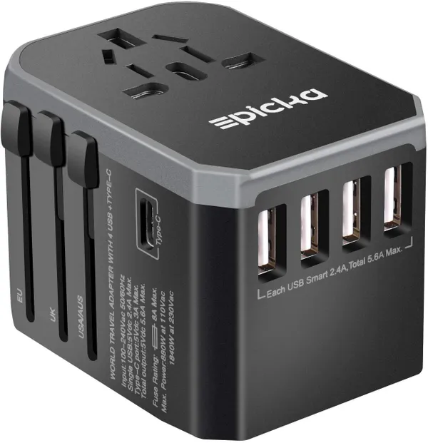 Stay Charged with The Universal Travel Plug Adapter