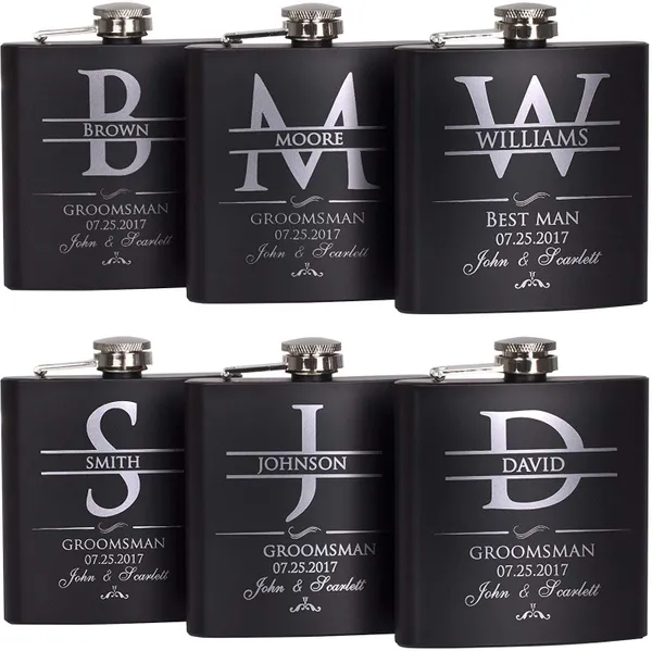 Raise a Toast with Personalized Groomsmen Flasks