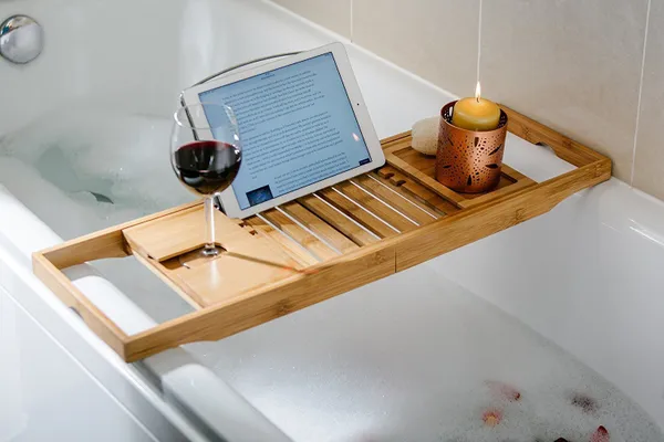 Elevate Your Relaxation Time With Bamboo Bathtub Caddy Tray