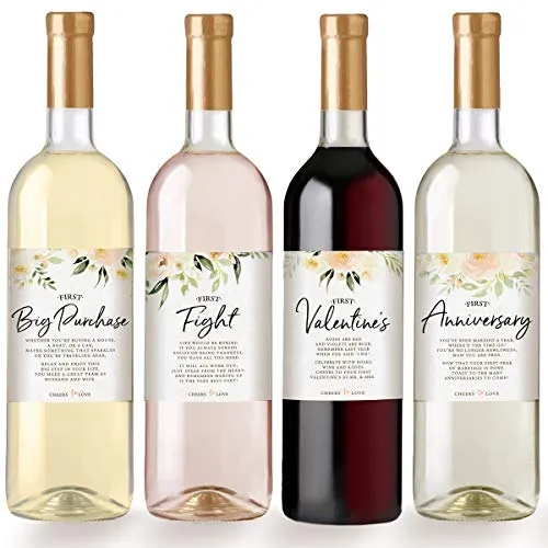 Wedding Firsts Wine Bottle Labels