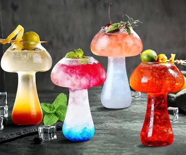 Cheers in Style with Mushroom Cocktail Glasses