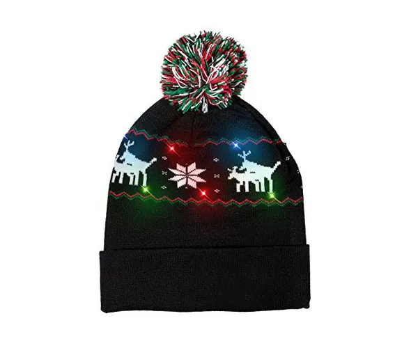 LED Light up Knitted Ugly Sweater Hat