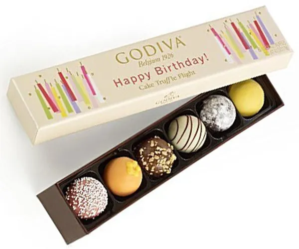 Godiva's Birthday Cake Truffle Flight