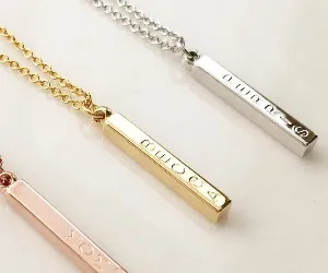 Personalized Vertical Bar Necklace