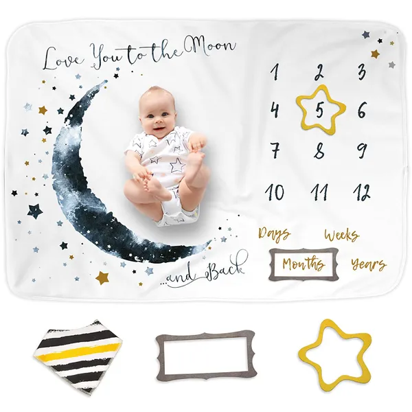 Luka&Lily Baby Milestone Blanket for Boys