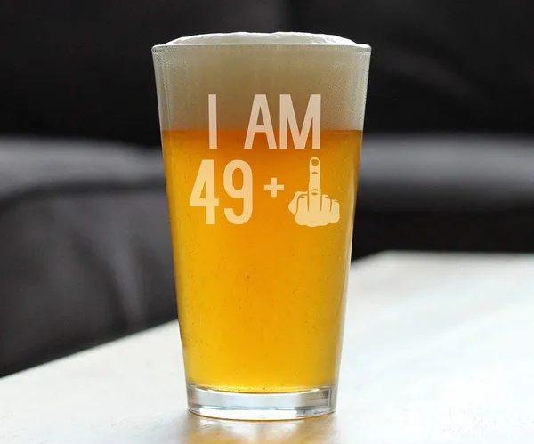 Cheers to 49+1: Funny 50th Birthday Beer Glass