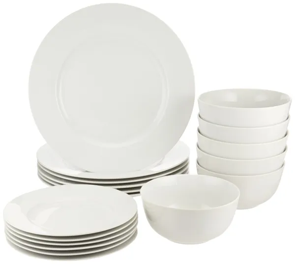 Essential Dinnerware for College Life: AmazonBasics 18-Piece Set
