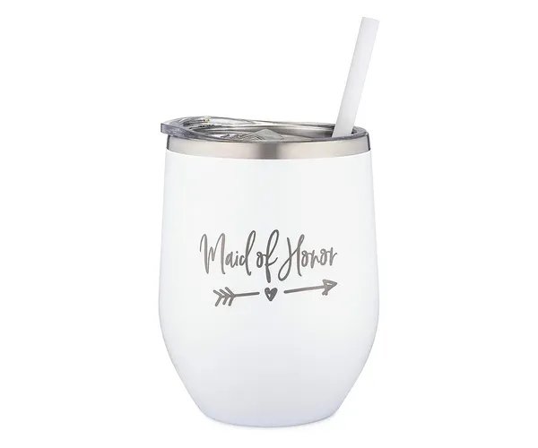 Toast to Your MOH: Engraved Stainless Steel Wine Tumbler
