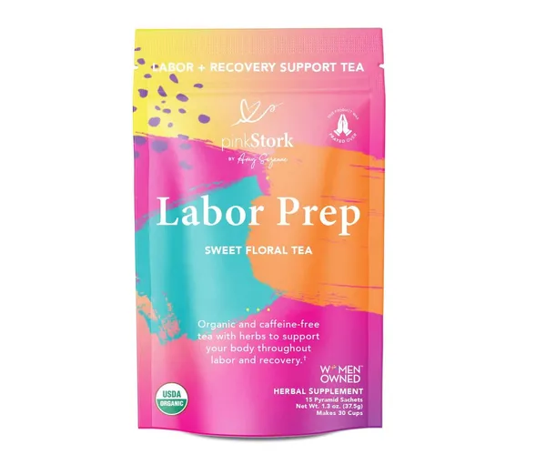 Prepare for Labor with Sweet Floral Pink Stork Labor Prep Tea